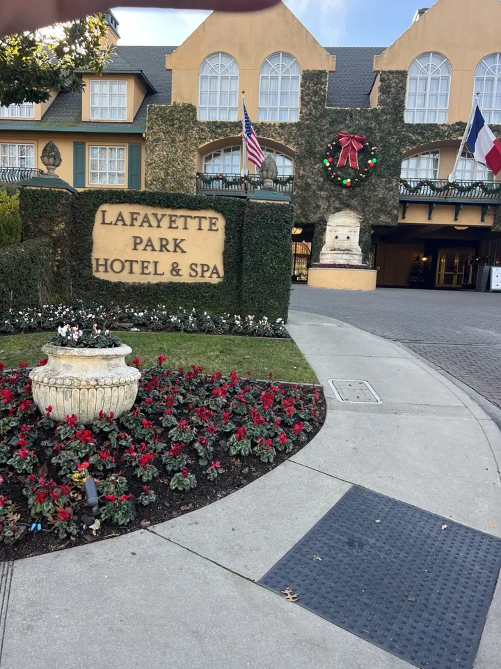 Lafayette Park Hotel & Spa entrance and property sign at Lafayette Park Hotel & Spa, Lafayette, California
